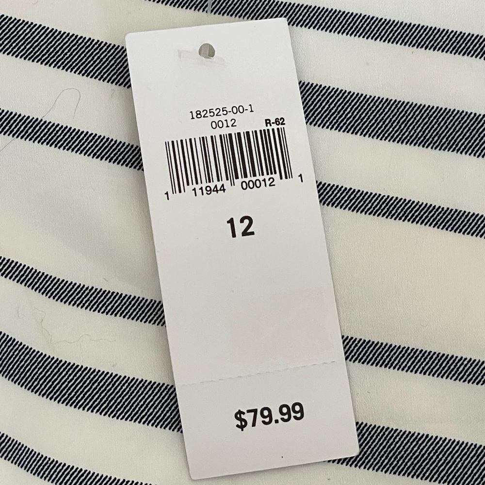 Banana Republic Factory Store White/Gray Striped Sundress Spaghetti Straps 12 - Picture 10 of 10